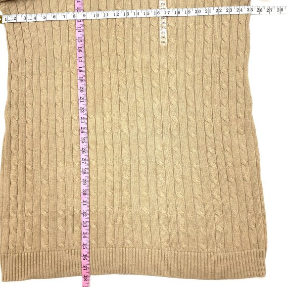 Polo Ralph Lauren Cable Knit Sweater Dress Long Sleeve Light Brown - Picture 5 of 6